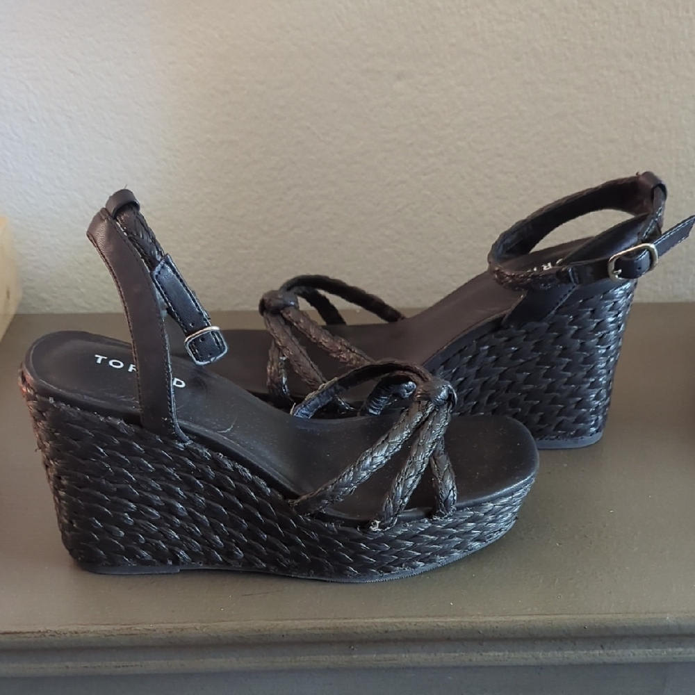 Torrid Black Wedge Sandals with Strappy Design